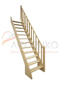 Деревянная лестница прямая ЛЕС-12