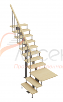 Видео сборки лестницы - Модульная лестница Статус (с поворотом 90 градусов с площадкой)