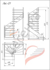 Деревянная межэтажная лестница ЛЕС-01 - превью фото 2